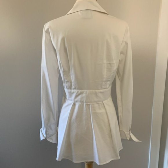 Finley White Peplum Tunic marked sz s - see comments for fit - Picture 3 of 4
